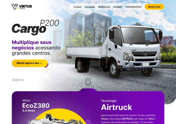 Mockup Computer Desktop - Sito Web Automotive per Virtus Motors