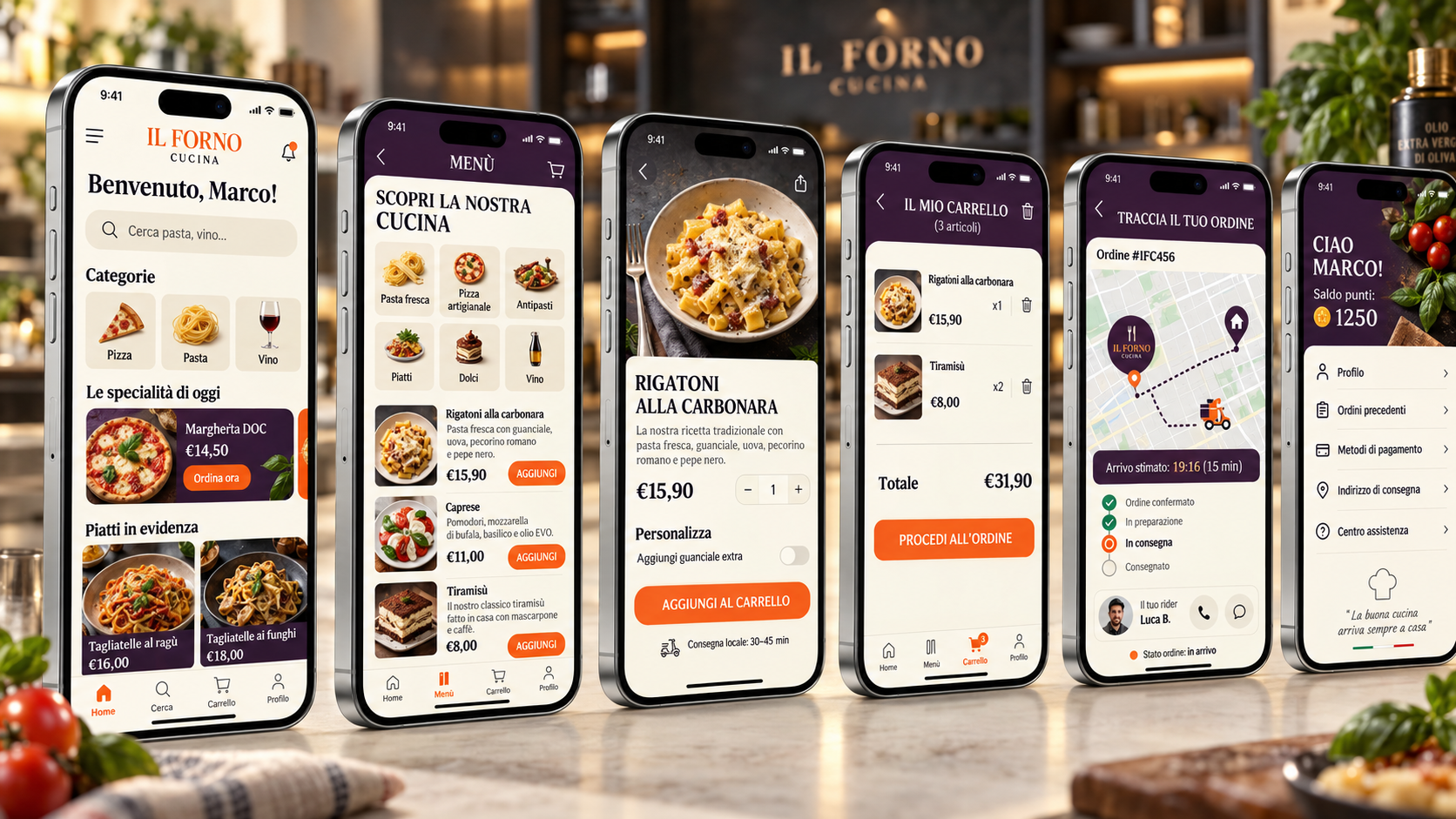 Mobile App e Sito Web Il Forno Culinary Ferrara